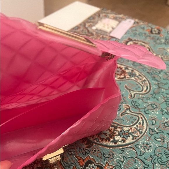 Pink PVC Quilted Chain Bag - Picture 5 of 6